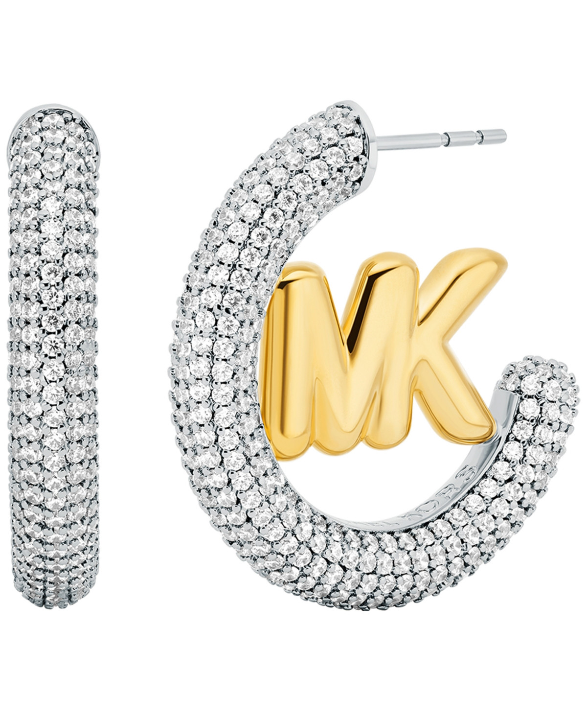 Michael Kors Gold-Tone Logo Hoop Earrings - Gold | Macy's