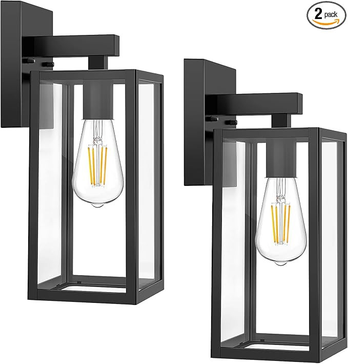 MAXvolador Outdoor Wall Sconce, Exterior Waterproof Wall Lantern Light Fixtures, Black Porch Ligh... | Amazon (US)