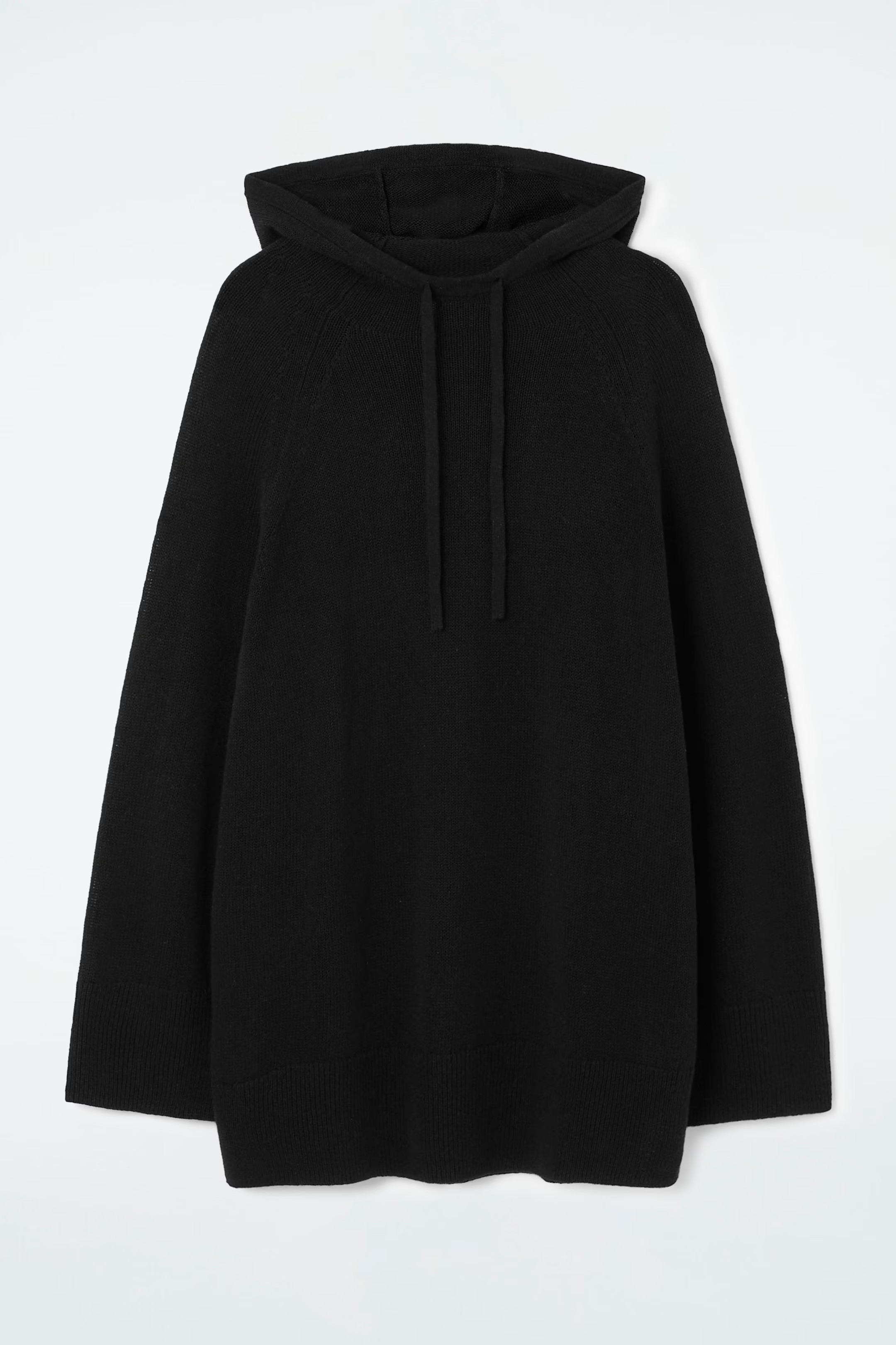 KNITTED LINEN-BLEND HOODIE - BLACK | COS GB | COS UK