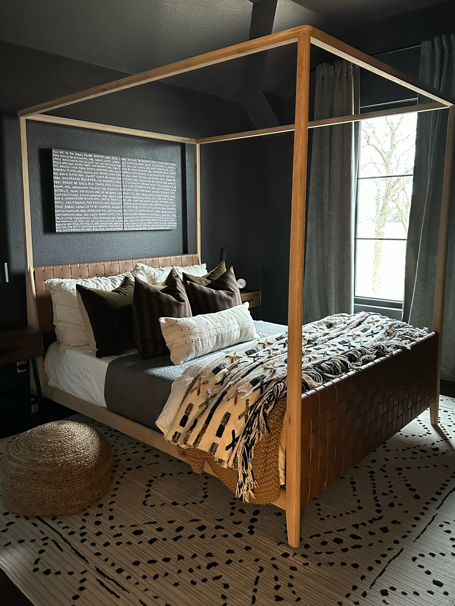Guest room //moody //wall color Sherwin Williams Iron Ore 

#LTKhome #LTKstyletip