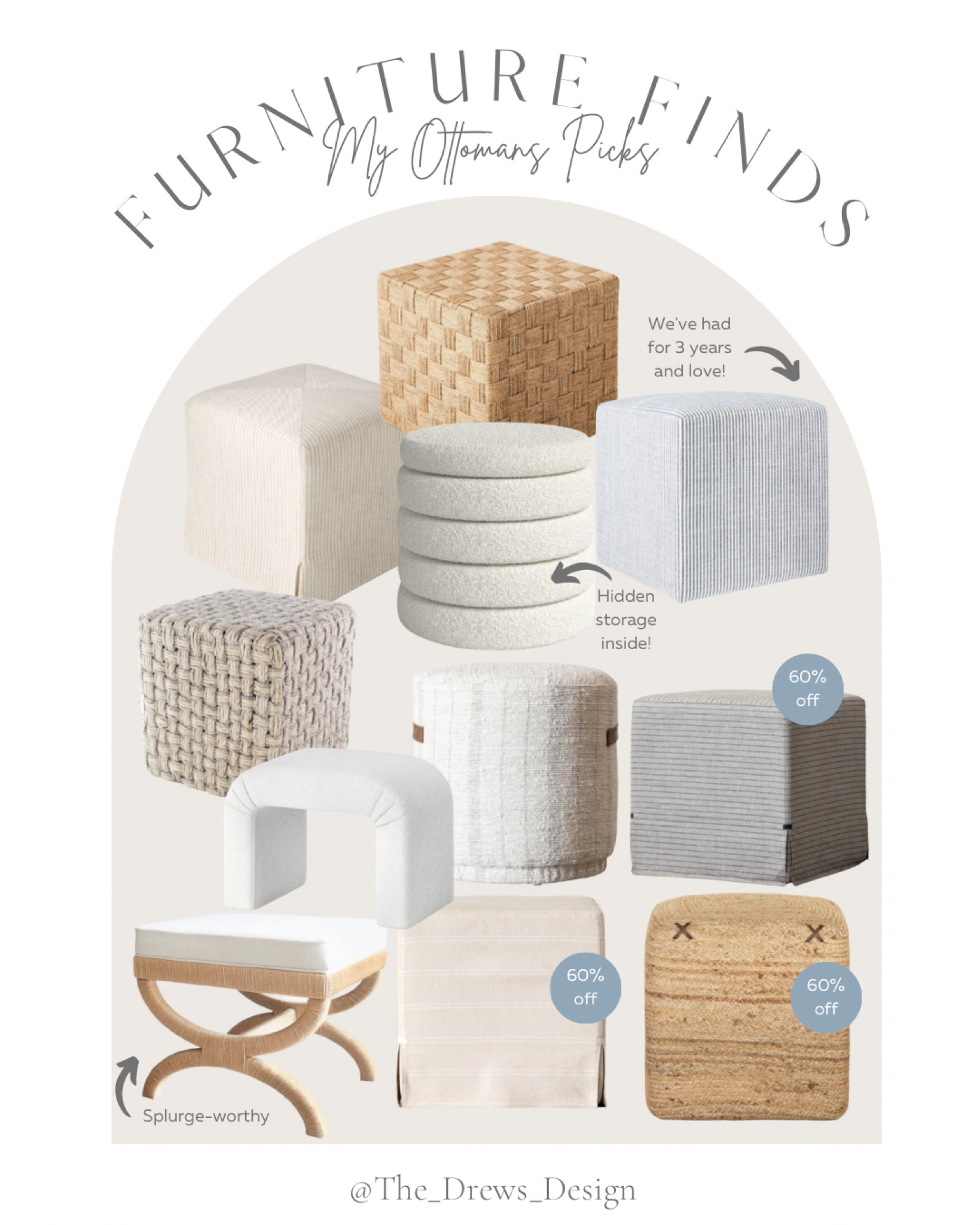 Shop my ottoman picks! These are perfect as extra seating. Next then in front of your coffee table or tuck them under a console or by your entryway. These are so versatile! Many are on sale now during the McGee & Co tent sale! 

#LTKsalealert #LTKhome #LTKstyletip