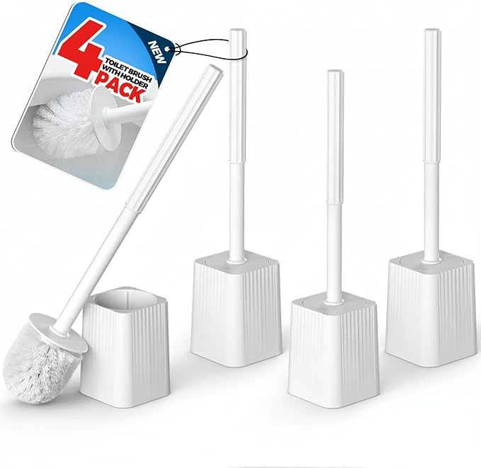 4Pack Toilet Bowl Brush and Holder Set - Toilet Scrubber Brush,Cleaning Brush,Bathroom Decor,Hous... | Amazon (US)