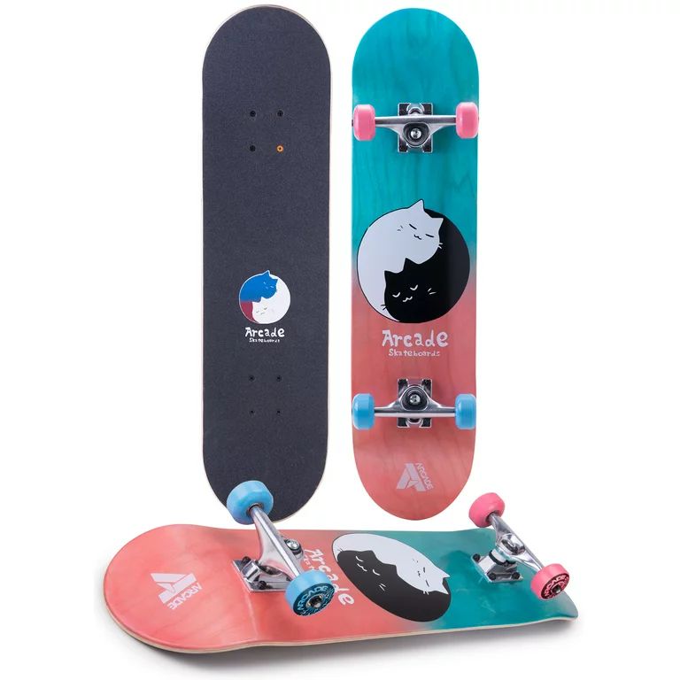 Arcade Action Sports Pro Skateboard 31" x 7.75" Complete Skateboards Great for Boys & Girls | Walmart (US)
