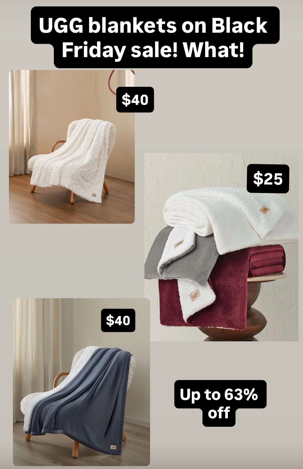 Black Friday sale!   These blankets make the perfect gift. Stock up your gift closet so you have amazing gifts to grab throughout the year! 

#sale 
#ugg

#LTKCyberWeek #LTKHoliday #LTKGiftGuide