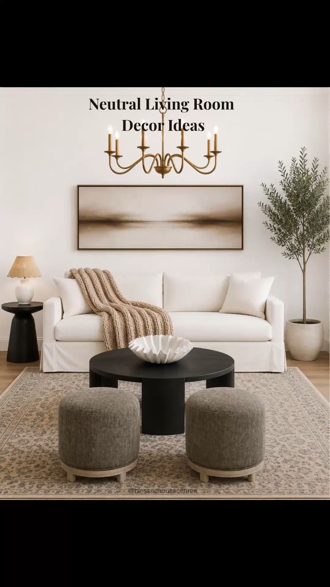Transform your living room with timeless neutral decor that feels warm, elevated, and designer inspired. 🤍 I’m sharing the exact pieces that create this cozy organic modern look, including the slipcovered sofa, swivel ottomans, statement coffee table, neutral area rug, oversized artwork, chandelier, table lamp, olive tree, and decorative accents. Pottery barn inspired living room. These versatile home decor finds work beautifully in modern, transitional, and farmhouse-inspired spaces and make it easy to create a high-end living room without the designer price tag. I’m also linking more of my favorite neutral home decor, living room furniture, and designer-inspired finds in my LTK collection.

#LTKHome #LTKSaleAlert