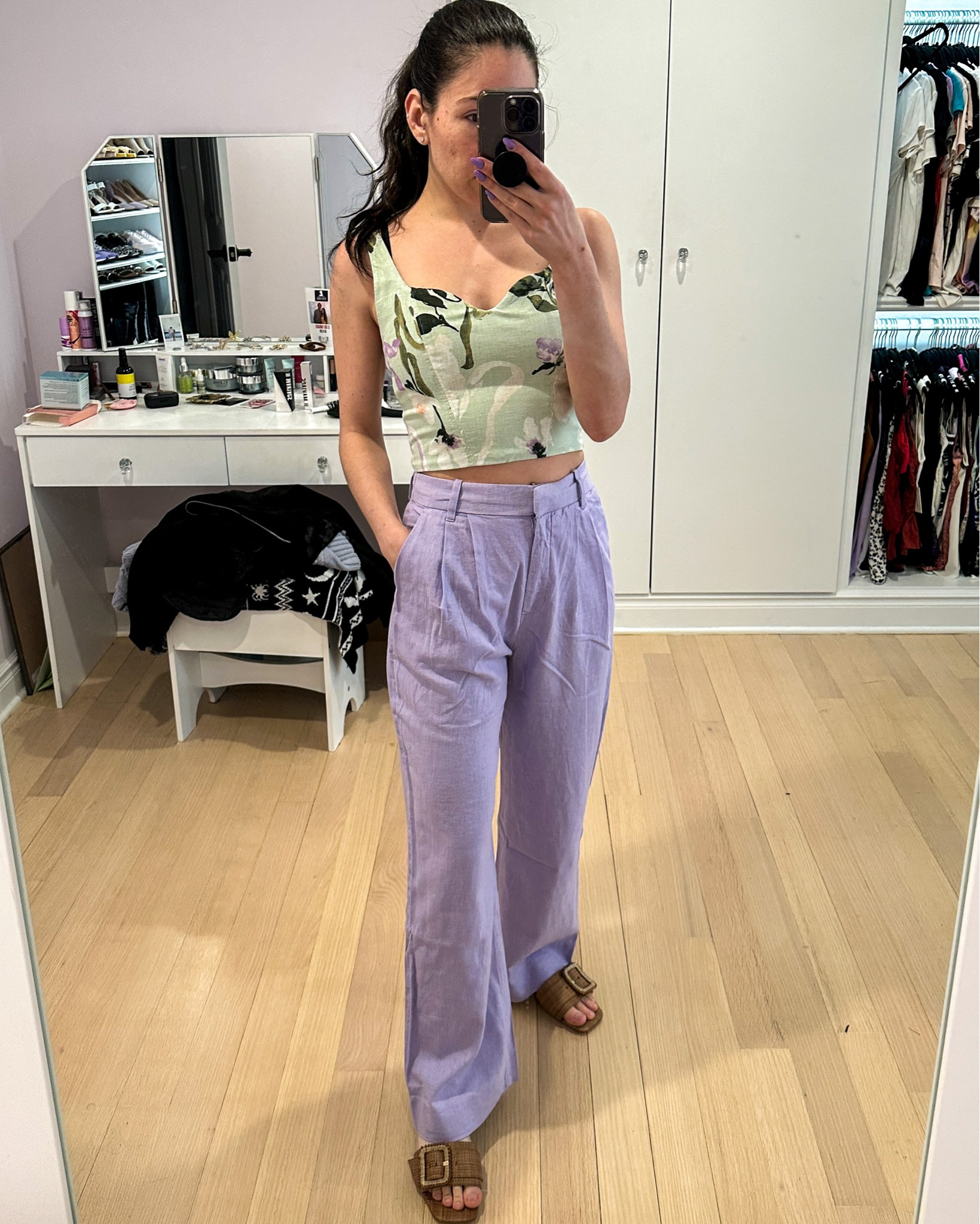 Another vacation outfit idea from my most recent Abercrombie order. I love these linen pants and the purple color. They match great with my linen floral tank. And of course my new Sam Edelman sandals I’ve been obsessed with. 

#LTKSeasonal #LTKFestival #LTKtravel