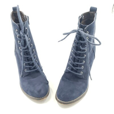 Candies 'ChiChi' Women's Heel High Ankle Boots Faux Suede Size 8.5 Navy  | eBay | eBay US
