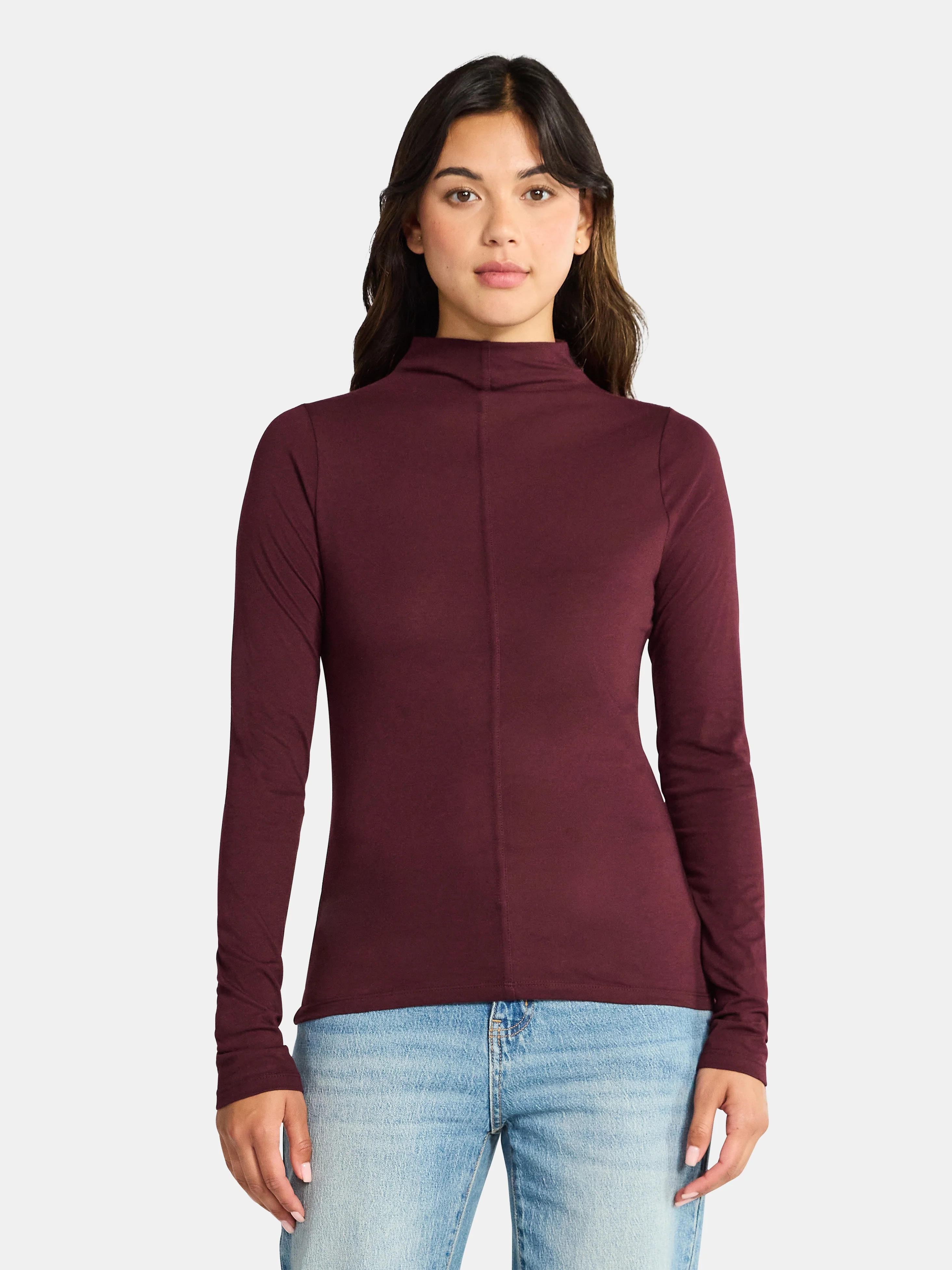 Time and Tru Women's Tissue Like Turtleneck Top, Sizes XS-XXXL | Walmart (US)