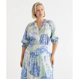 Pastel Floral Popover Top | Sussan