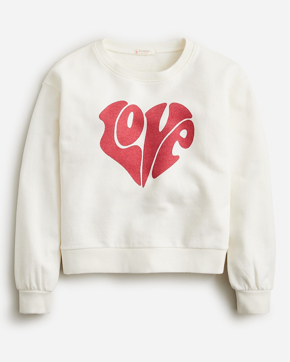 Kids' long-sleeve "love" graphic sweatshirt | J. Crew US