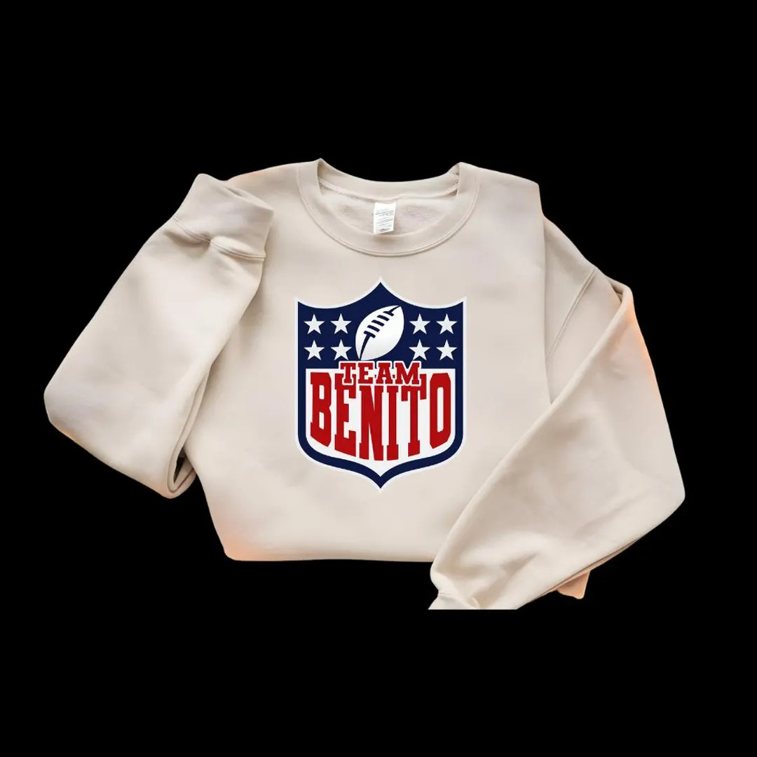 Team Benito Sweatshirt | Football Style Crewneck | Unisex Game Day Shirt | Custom Sports Name Swe... | Etsy (US)