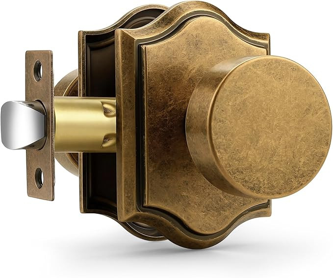 Probrico Antique Brass Door Knobs, Passage Door Knobs for Closet Hallway, Heavy Duty Interior Clo... | Amazon (US)