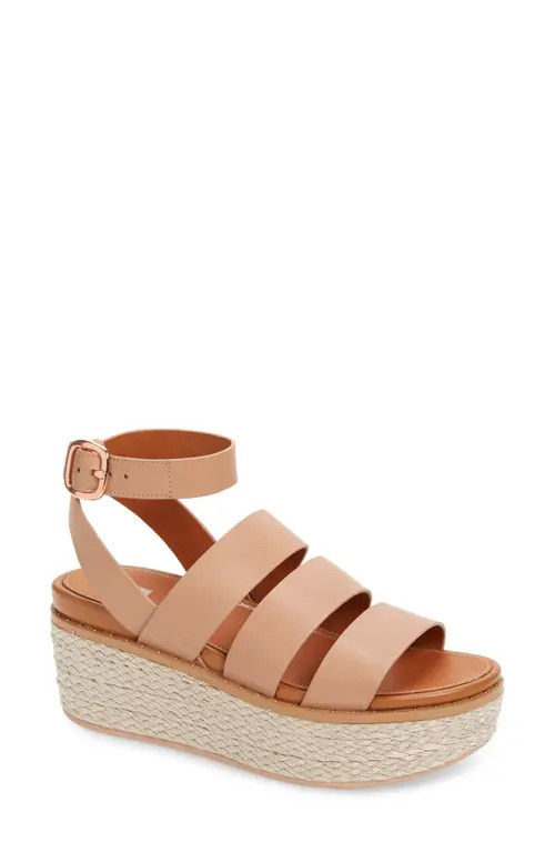 FitFlop Eloise Ankle Strap Platform Espadrille Sandal in Beige at Nordstrom, Size 7 | Nordstrom
