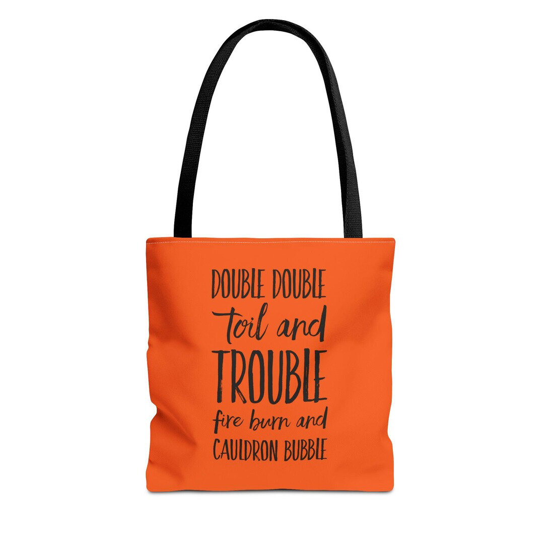 Double Double Toil and Trouble Halloween Tote Bag Orange Black - Etsy | Etsy (US)