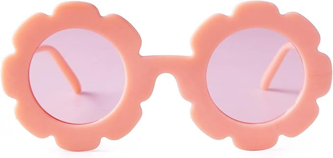 ADE WU Sunglasses for Kids Round Flower Cute Glasses UV 400 Protection Children Girl Boy Gifts | Amazon (US)