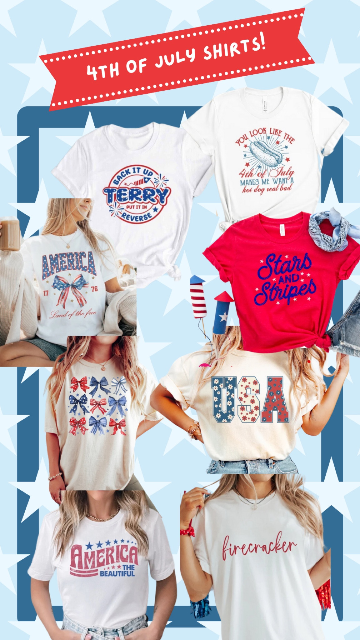 Fourth of July festive shirts 

#LTKSeasonal #LTKStyleTip #LTKParties