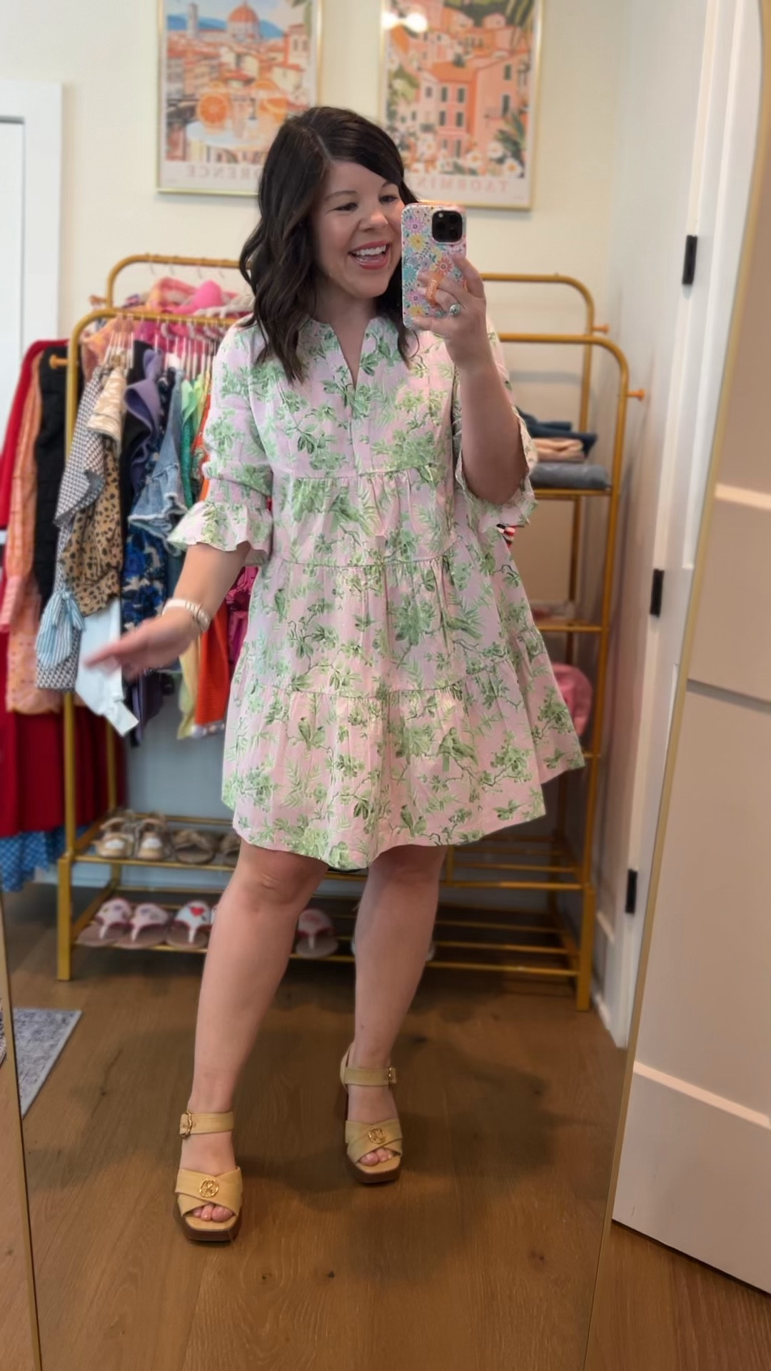 Belk new pink and green dress for spring! I wear a size small. 

#LTKFindsUnder50 #LTKWatchNow #LTKSeasonal