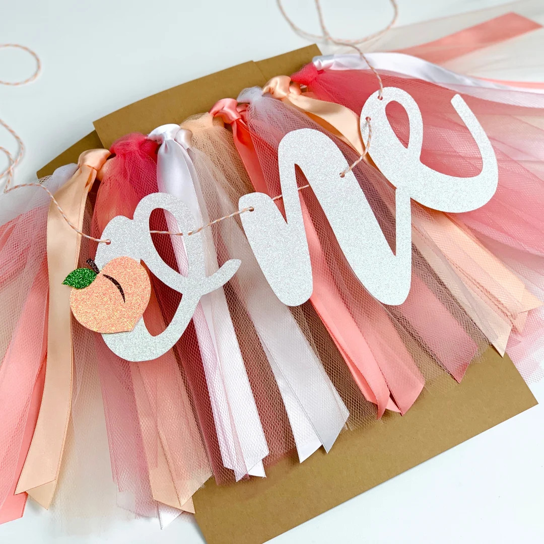 Peach Theme First Birthday High Chair Banner. Sweet As A Peach Tutu Skirt. One Sweet Peach Banner... | Etsy (US)