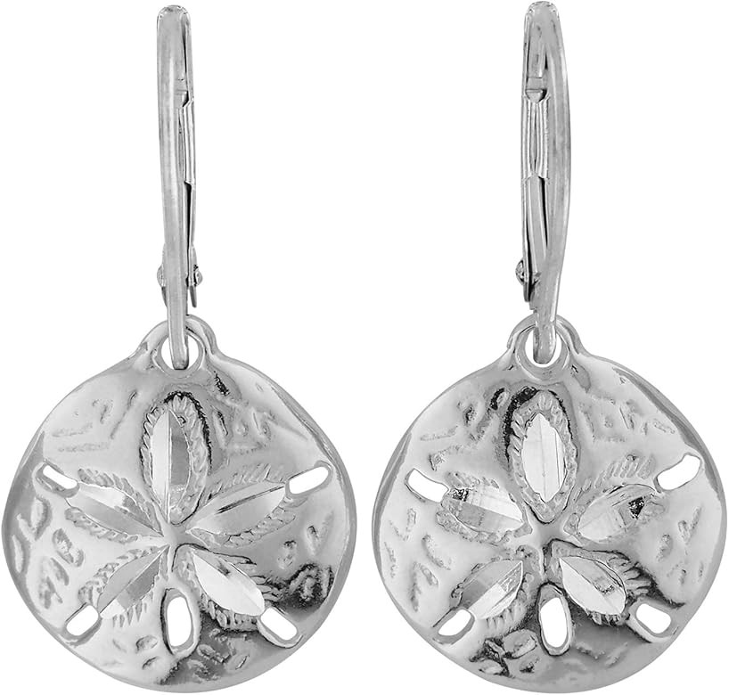 Hawaiian Silver Jewelry Sand Dollar Beach Earrings – Premium Sterling Silver Dangle Earrings ... | Amazon (US)