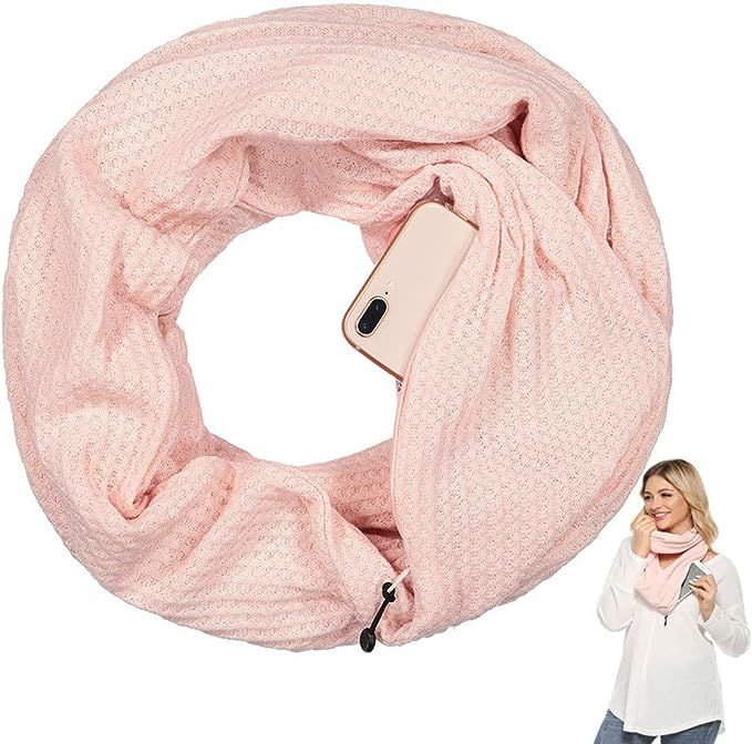 KEEPAFECT Infinity Pocket Scarf with Hidden Pocket - Lightweight Travel Scarf for All Seasons | Amazon (US)