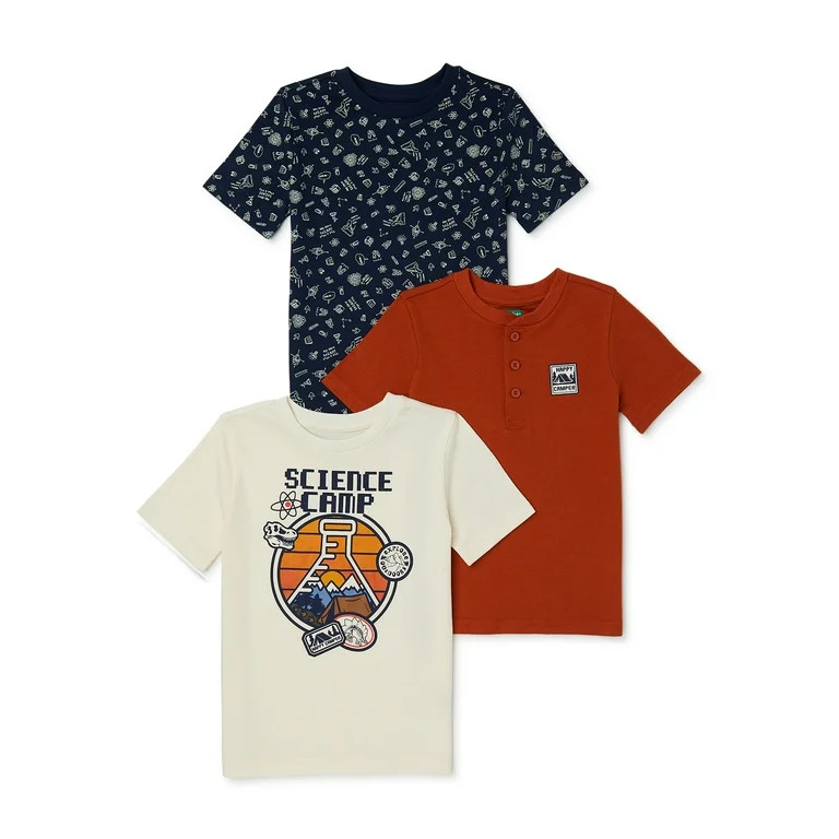 365 Kids From Garanimals Boys Science Camp Short Sleeve Tees, 3-Pack, Sizes 4-10 | Walmart (US)
