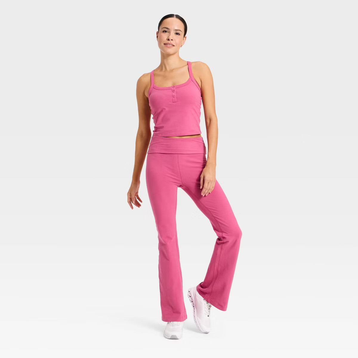 Women's Cotton Balance High-Rise Foldover Flare Leggings - All In Motion™ | Target