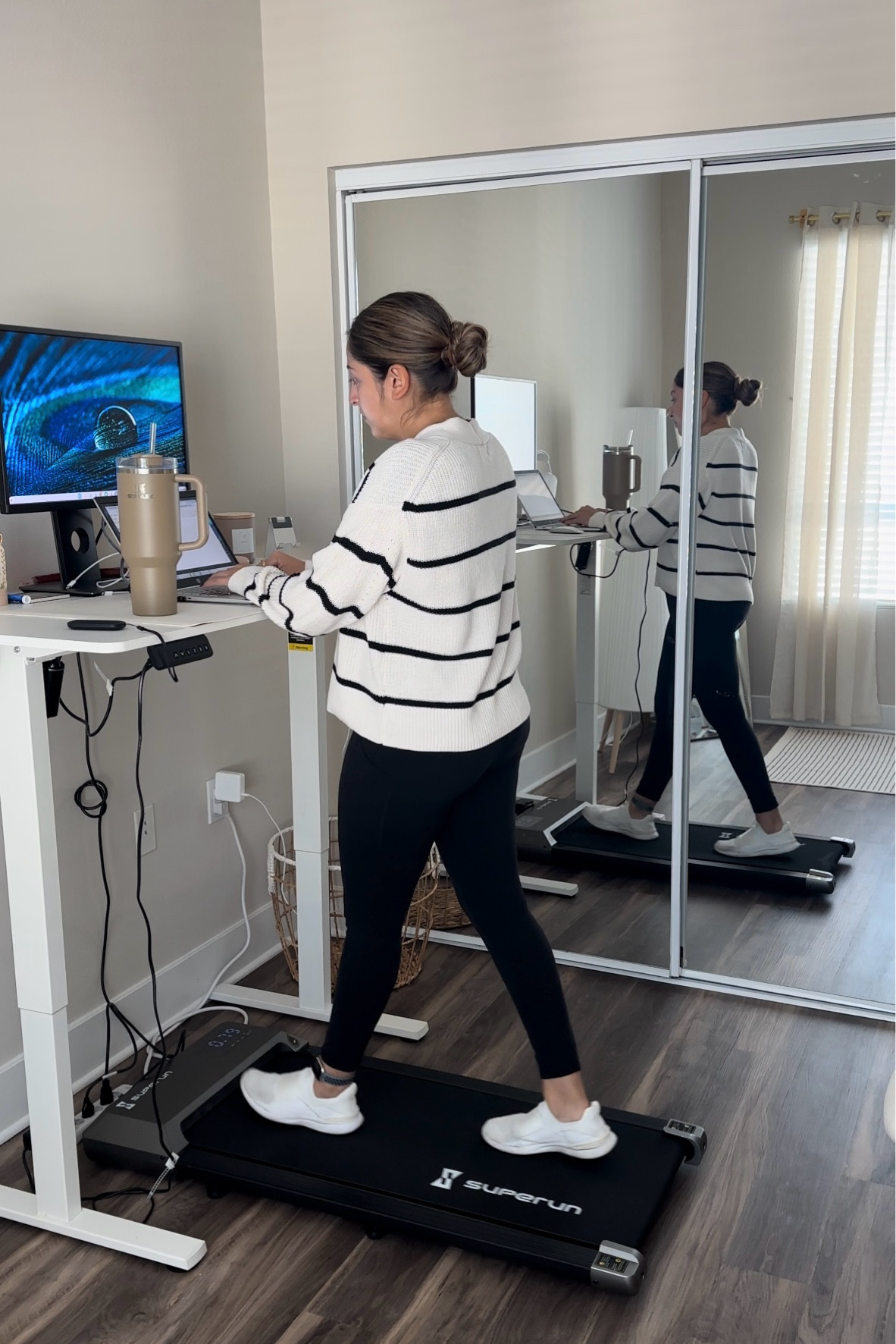 standing desk and walking pad for wfh life! 💻👟

#wfh #walkingpad #steps #standingdesk #amazonfinds #homeoffice