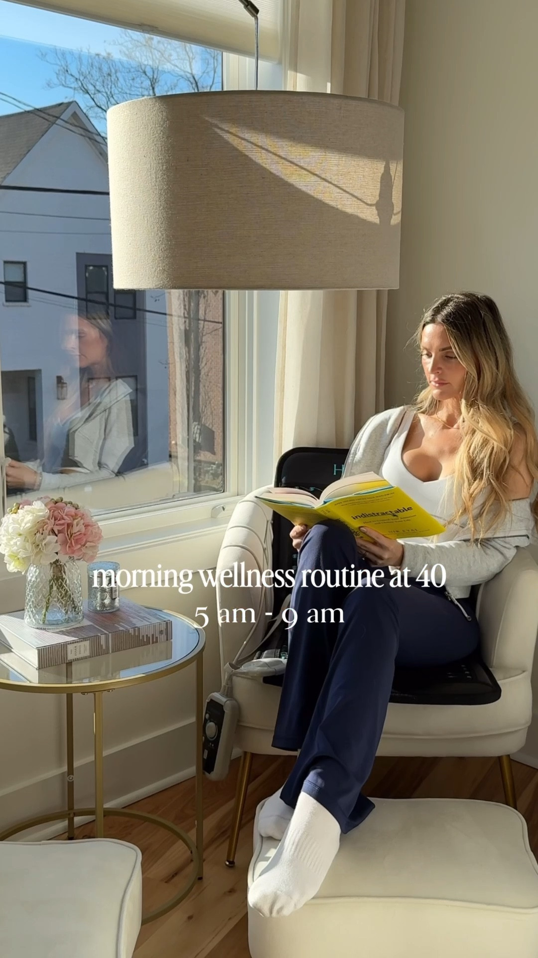 My morning routine between 5 AM and 9 AM as a wellness girly in my 40s, trying to feel younger than ever ☺️ 

I start out with my red light therapy panel and habit stack it with my vibration plate. 

Then it’s pre-workout and creatine and a protein bar before the gym

At the gym, I do 1 mile at a four incline on the treadmill and then I do 30 to 40 minutes of weightlifting

After that, I do my morning supplements and make my high protein breakfast

And I end the morning with my PEMF Matt for recovery and doing some reading always a non-fiction or personal development book

#LTKselfcare #LTKmorningroutine #LTKdayinmylife