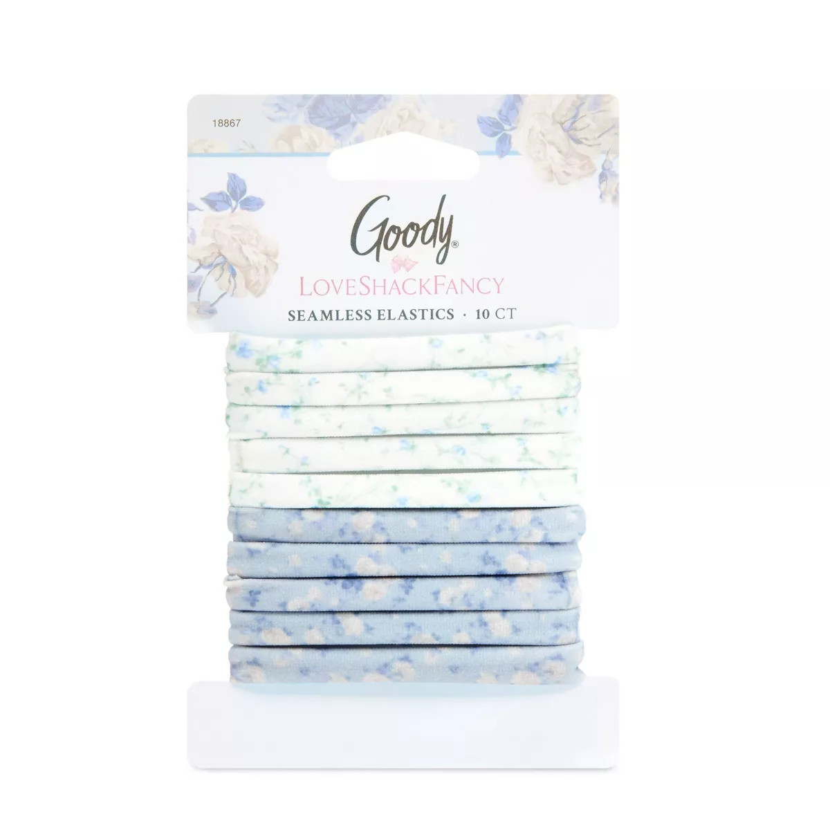 Goody x LoveShackFancy Seamless Elastics - Everblooming Rosettes and English Ivy - 10ct - Blue | Target
