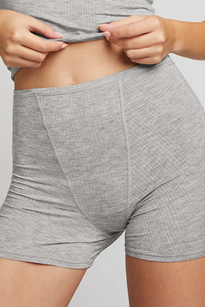 Women's Heather Grey Whipped Boxer | Boxers for Women - Negative Underwear | Negative Underwear