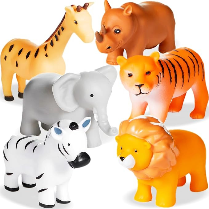 XY-WQ Bath Toys No Hole, for Infants 6-12& Toddlers 1-3, No Hole Bathtub Toys (Animal, 6 Pcs with... | Amazon (US)