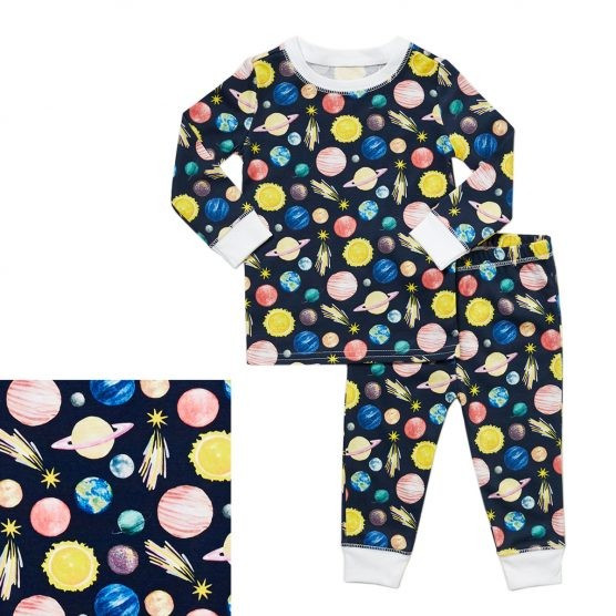 HART + LAND Toddler/Big Kid Organic Pima Cotton PJ Set- To The Moon and Back | The Tot
