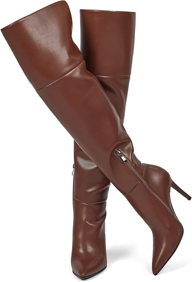 wetkiss Womens Thigh High Boots Stiletto High Heel Over the Knee Fashion Dress Long Boots with Se... | Amazon (US)
