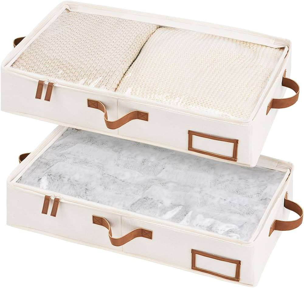 StorageWorks Underbed Storage Box, Under Bed Clothes Organizer With Sturdy Structure and Ultra Th... | Amazon (US)