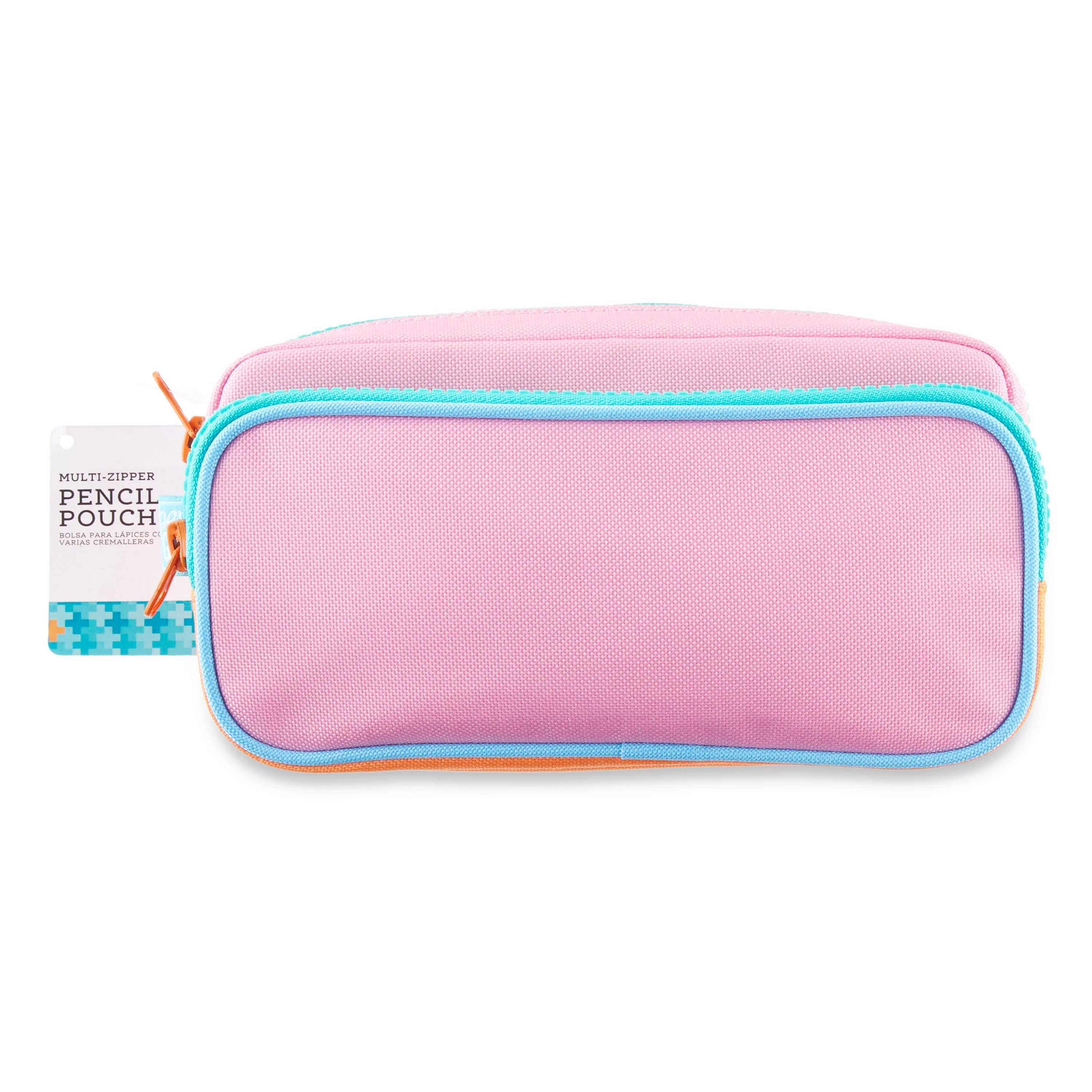 Pen+Gear Multi-Zipper Pencil Pouch, 2 Compartments, Pink Color | Walmart (US)
