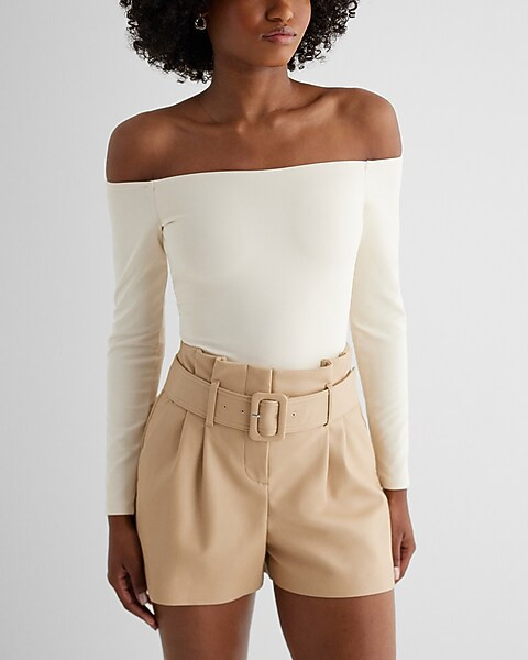 Body Contour High Compression Off The Shoulder Bodysuit | Express