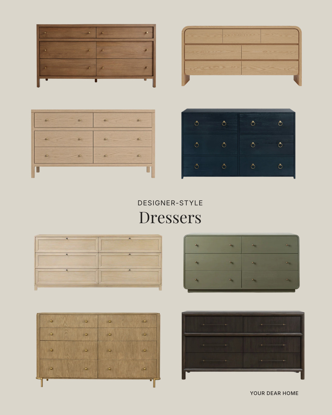 A good dresser can completely change how your bedroom feels. These have that designer look without feeling overdone, with clean lines, warm wood tones, and just enough detail to stand out. If your space feels a little flat, this is usually the missing piece. 

 #LTKHome