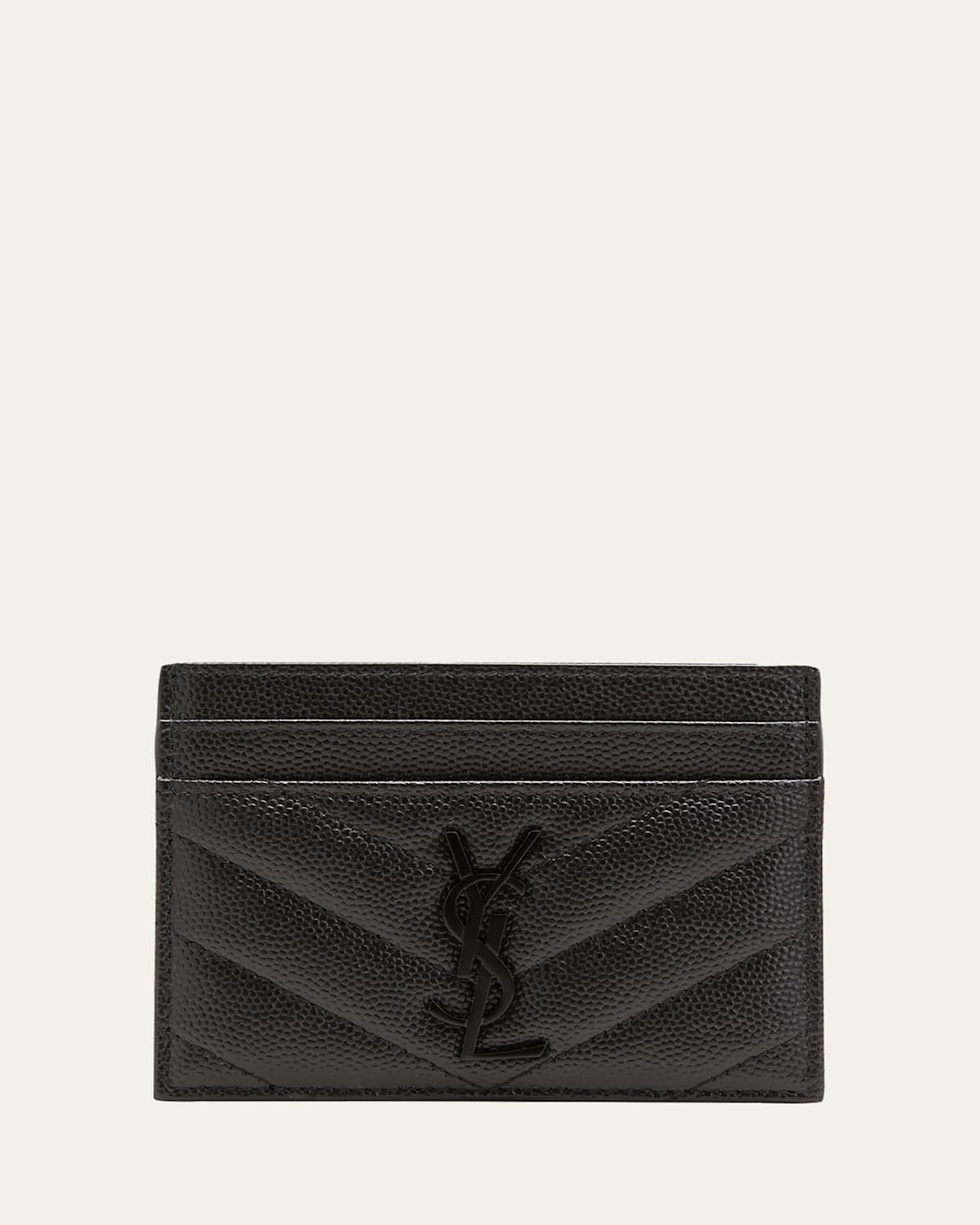 YSL Monogram Card Case in Grained Leather | Bergdorf Goodman