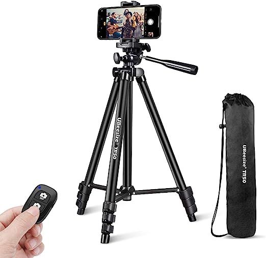 UBeesize Phone Tripod, 51" Adjustable Travel Video Tripod Stand with Cell Phone Mount Holder & Sm... | Amazon (US)