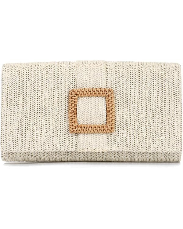 Straw Clutch Purse for Women Rattan Summer Evening Handbag Woven Beach Envelope Purse Raffia Hand... | Amazon (US)