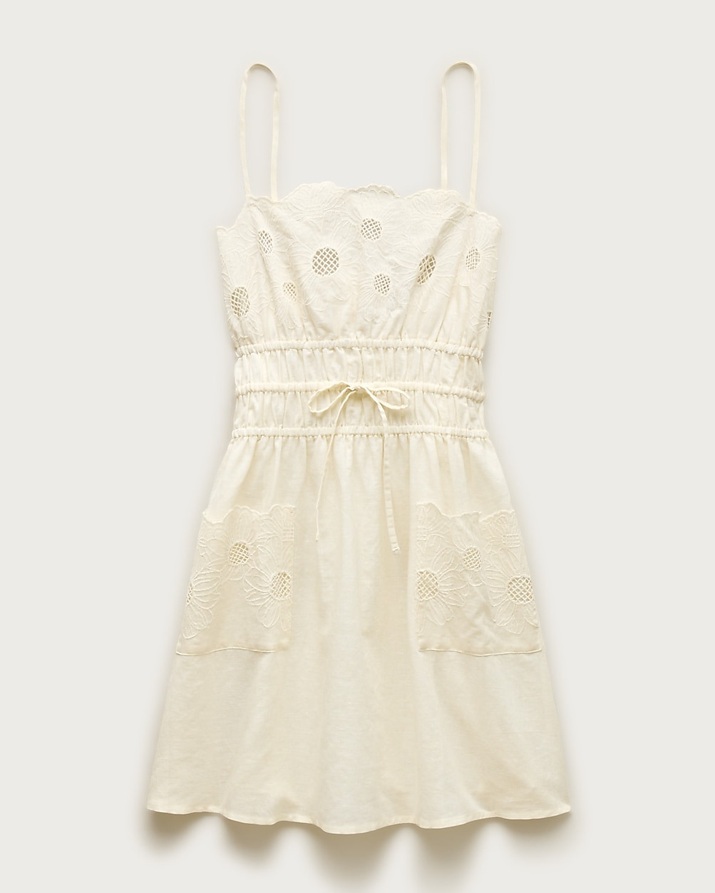 Embroidered mini dress in linen-cotton blend | J. Crew US