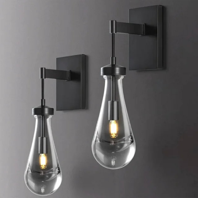 Yiosi Wall Sconces Set of 2, Raindrop Sconces Wall Lighting, Wall Decor Lamp with Hand Blown Glas... | Walmart (US)