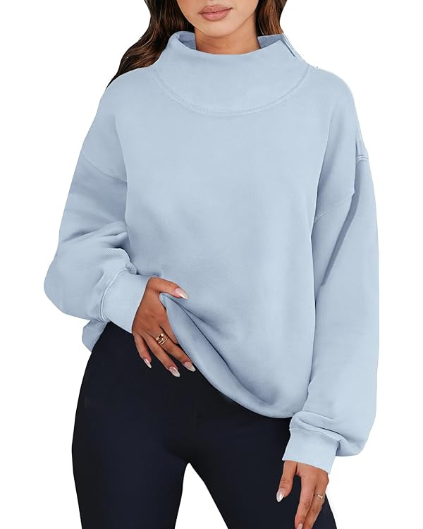 ANRABESS Womens Oversized Sweatshirts Turtleneck Pullover Long Sleeve Hoodies Tops 2024 Fall Fash... | Amazon (US)