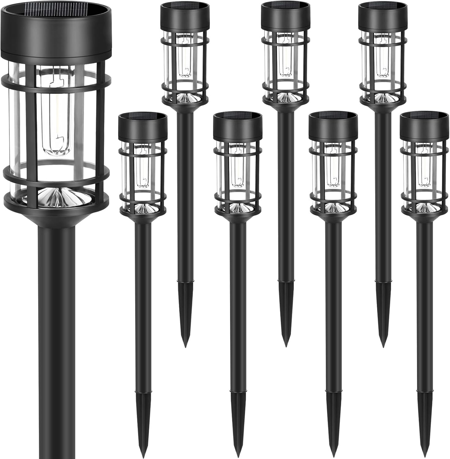 Mancra Solar Pathway Lights, 8 Pack LED Solar Lights Outdoor Waterproof, Glass Metal Garden Light... | Amazon (US)