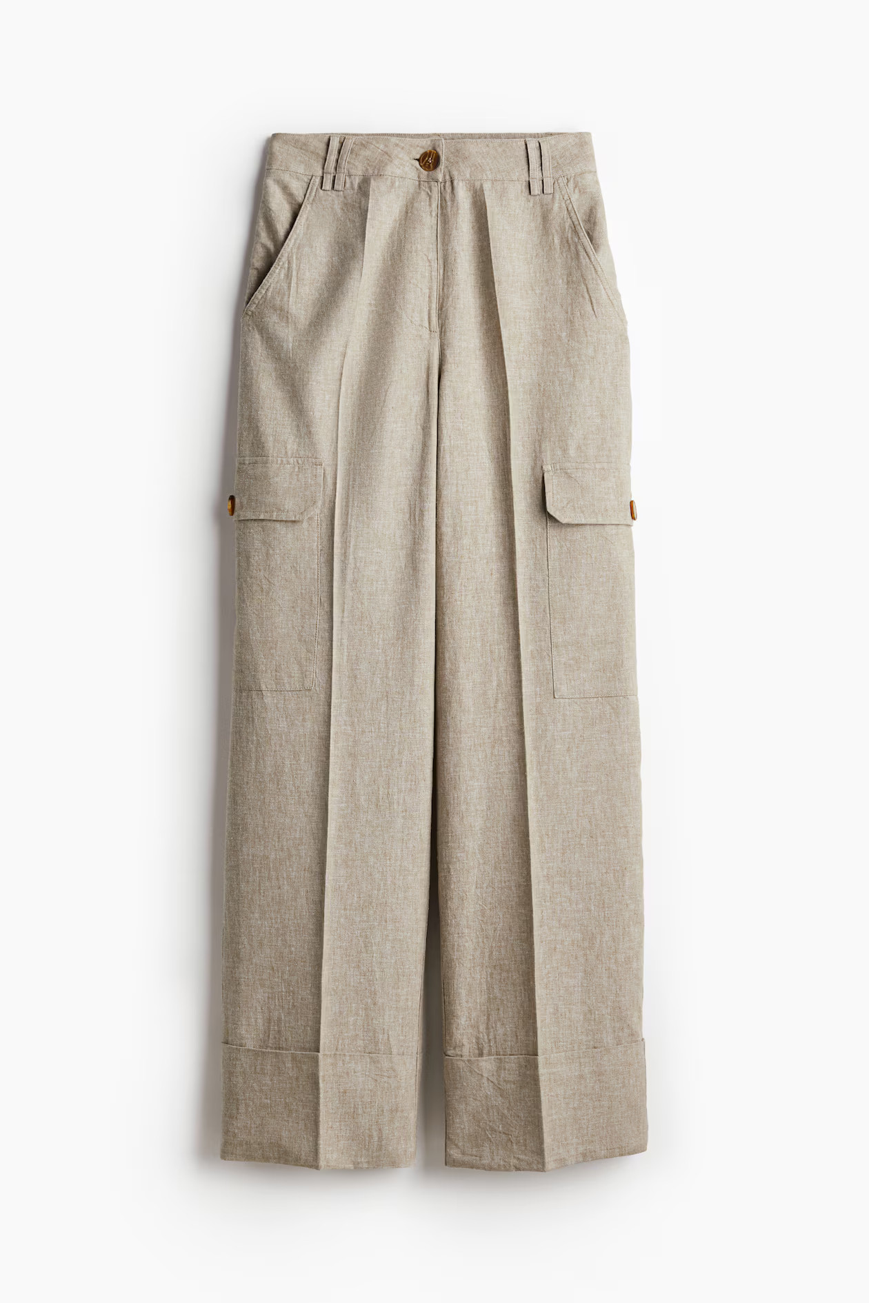 Linen-blend cargo trousers | H&M (UK, MY, IN, SG, PH, TW, HK)