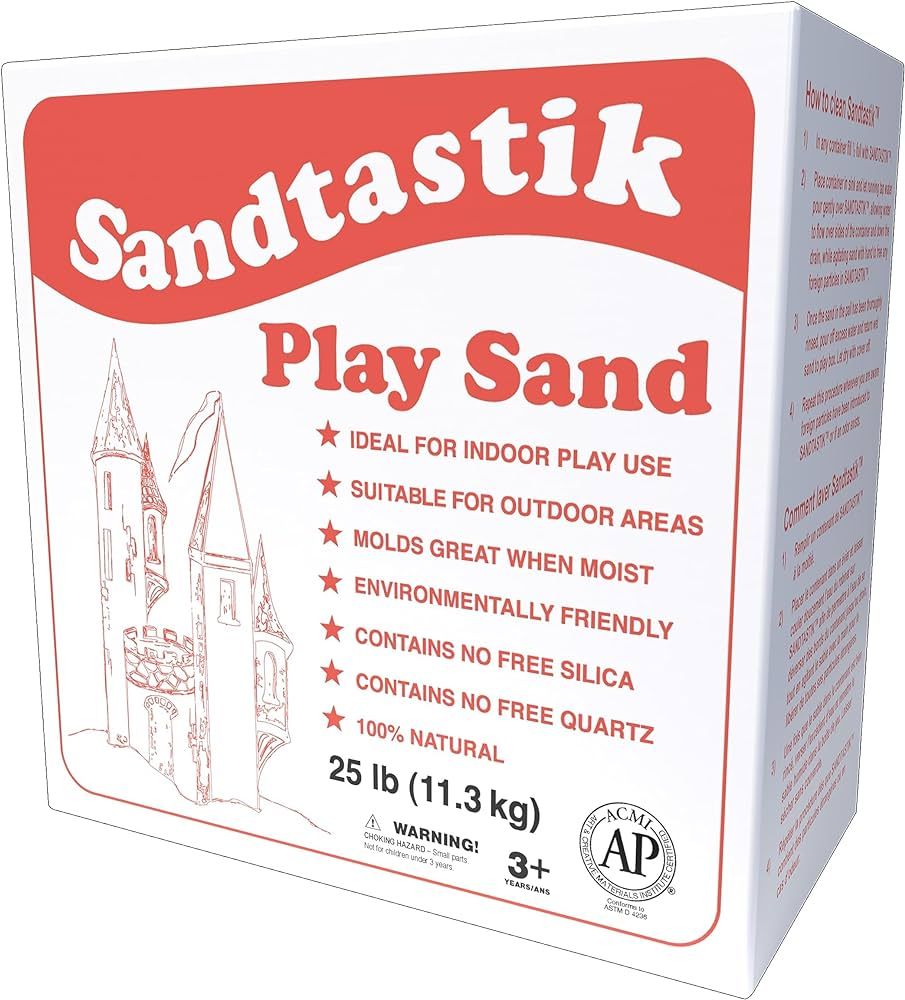 Sandtastik Sparkling White Play Sand, 25 lb (11.3 kg) - Fill Sandboxes, Sand Trays, Sensory Table... | Amazon (US)