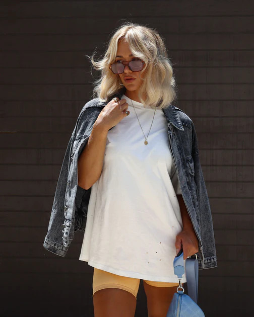 His Cotton Oversized Tee - White | VICI