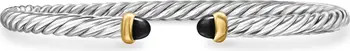 Cable Flex Bracelet in Sterling Silver with 14K Yellow Gold, 4mm | Nordstrom