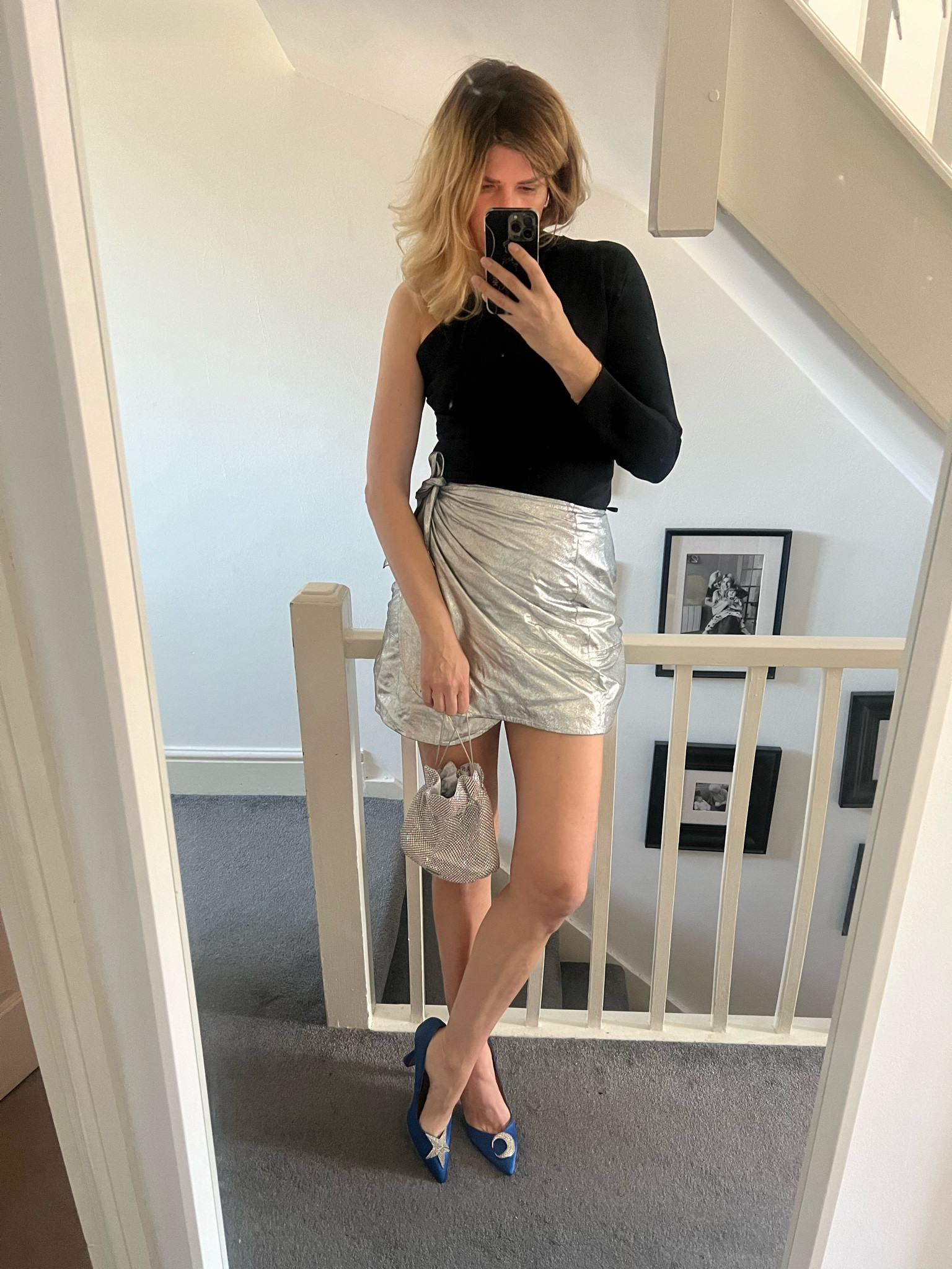 Christmas outfit inspo, metallic skirt, evening outfit, festive look 

#LTKover40 #LTKeurope
