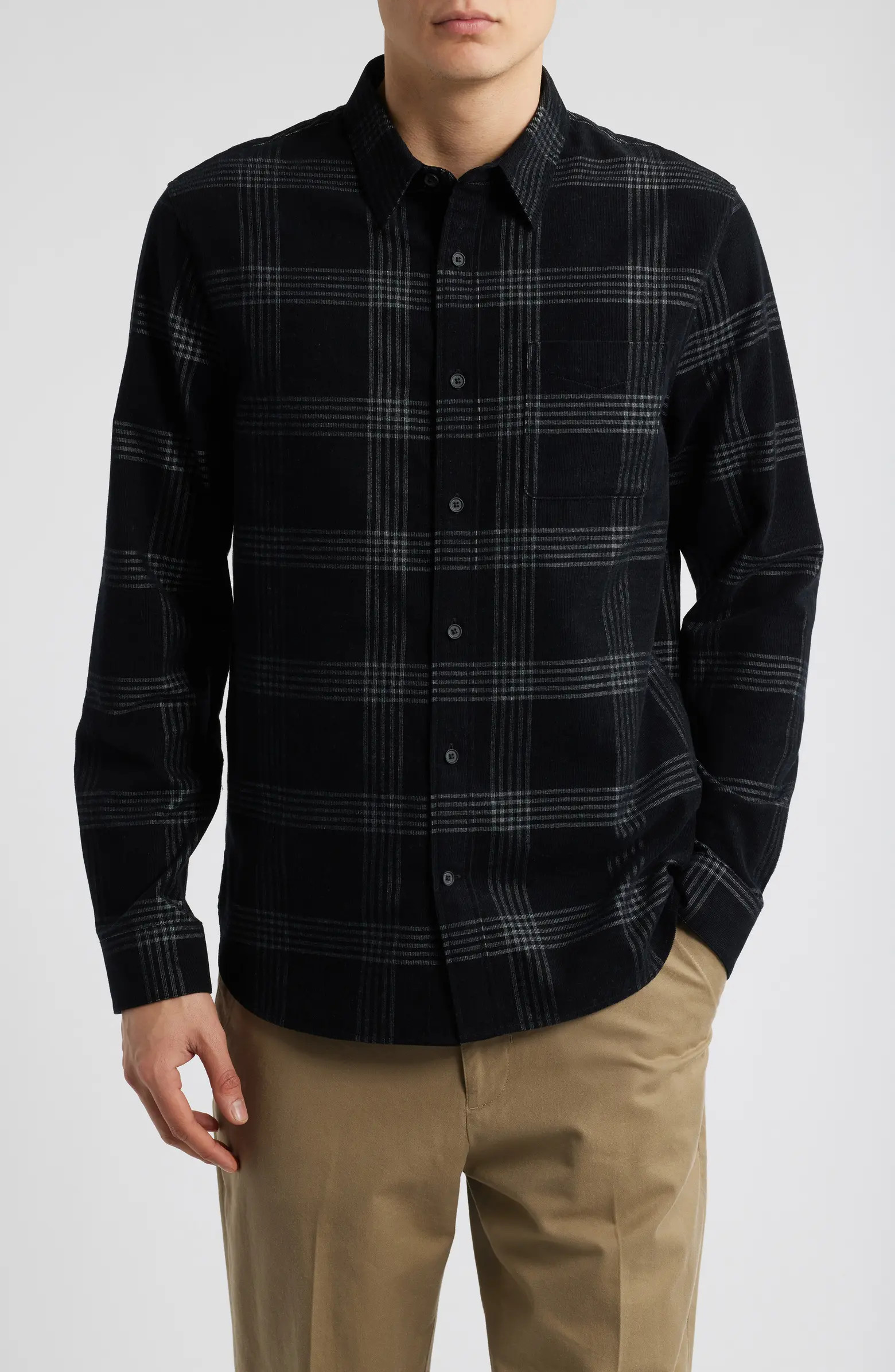 Plaid Corduroy Button-Up Shirt | Nordstrom